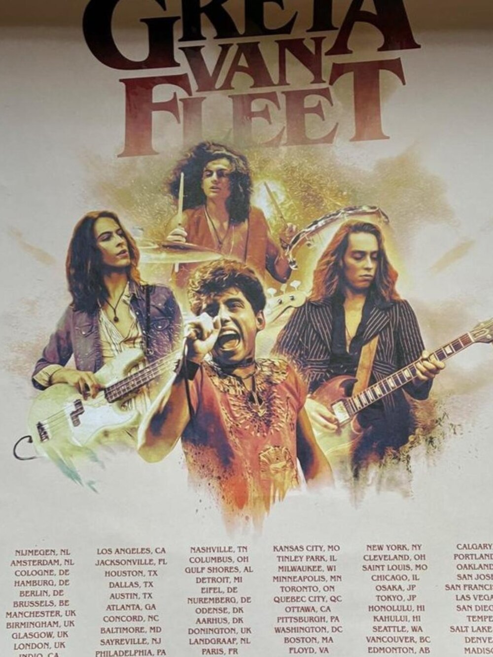 Greta Van Fleet 2018 World Tour poster